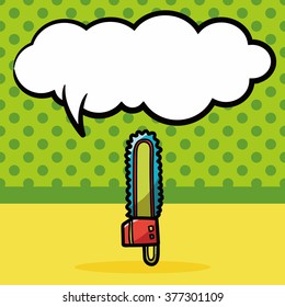 Saws color doodle, speech bubble