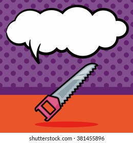 Saws doodle, speech bubble