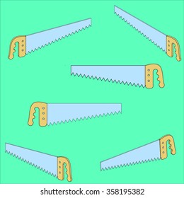 Saws pop art background. Vector Illustration.