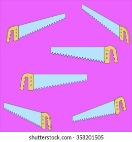 Saws pop art background. Vector Illustration.