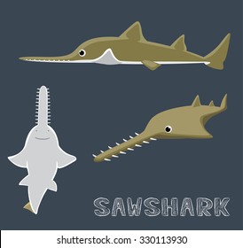 Sawshark Cartoon Vector Illustration