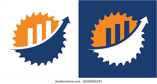 SAWTOOTH vector logo design template with financial investment chart graphic design illustration. icon, symbol, creative