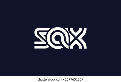 SAX Creative Unique Modern Letter Logo Design. Stylized logo featuring a unique letter design, presenting abstract minimalist aesthetics and modern appeal.