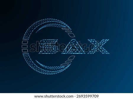 SAX low poly letter logo vector design. SAX lower poly logo design. Low poly logo.