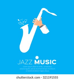 Sax player playing jazz music. Saxophonist. Jazz performer.