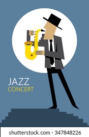 Sax Player, Saxophone Art (Vector Art)