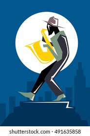 Sax Player, Saxophone Art (Vector Art)