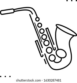 Sax wind instrument line  art icon 