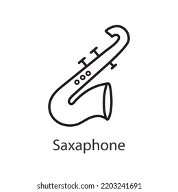 Saxa phone Outline Icon Design illustration. Music Symbol on White background EPS 10 File 