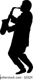 Saxaphonist Silhouette