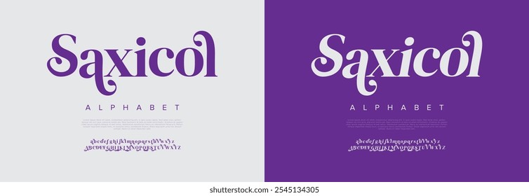 Saxicol tipografia beleza moda elegante minimalista serif italic fontes decorativo casamento vintage retro logos. Logotipo de fonte de luxo mínimo alfabeto. Ilustração vetorial