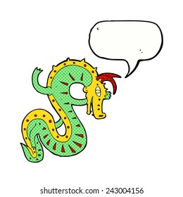 saxon dragon cartoon with speech bubble
