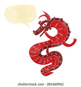 saxon dragon cartoon with speech bubble