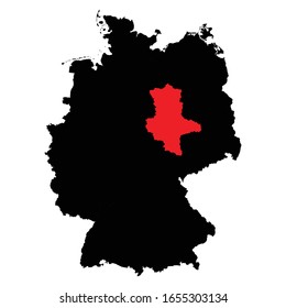 Saxony Anhalt state highlighted on Germany map Vector EPS 10