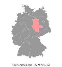 Mapa del estado de Sajonia Anhalt. Ilustración vectorial.