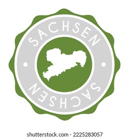 Saxony, Germany Badge Map Vector Seal Vector Sign. National Symbol Country Stamp Design Icon Label. 
