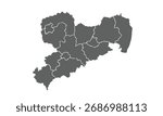 Saxony germany map isolated on white background for website layouts,background,education, precise,customizable,Travel worldwide,map silhouette backdrop,earth geography, political.