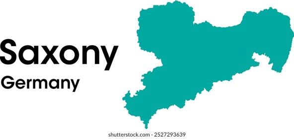 Sajonia Alemania Mapa en Vectores