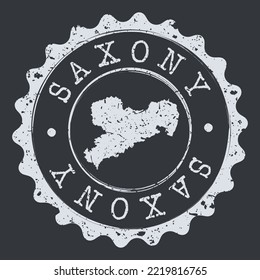 Saxony, Germany Stamp Travel Passport. Design Retro Symbol Country. Old Vintage Postmark.