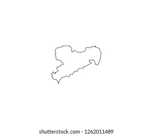 Saxony map outline Germany state