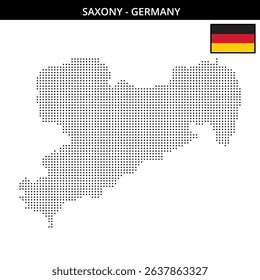 Saxony region map marked with dots