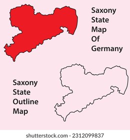 saxony state map of germany