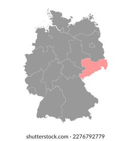 Saxony state map. Vector illustration.