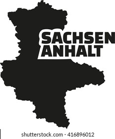 Saxony-Anhalt map with german title 