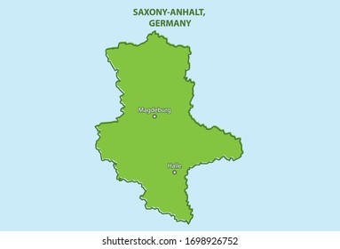 Saxony-Anhalt State Map Of Germany Country