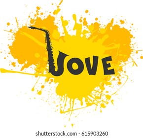 Saxophone, billboard, love.