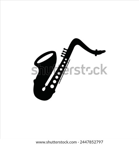 Saxophone black icon. Saxophone graphic design template isolated Vector Image.