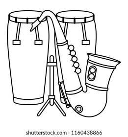 saxophone with bongos musical instruments