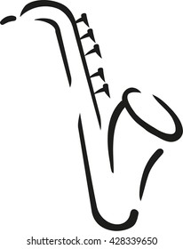 Saxophone caligraphy style