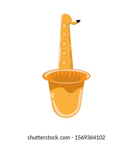 Saxophone with a cartoon style for your design. Hand drawn style vector illustration.