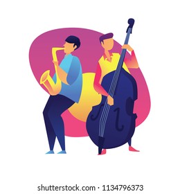 Saxophone and Cello Player Performance