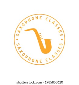 Saxophone classes logo. Saxophone icon