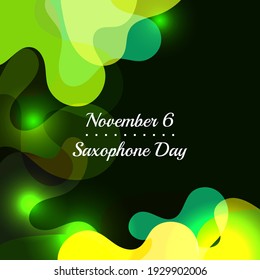 Día del Saxofón. Diseño geométrico adecuado para carteles y pancartas de tarjetas de felicitación