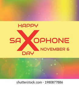 Día del Saxofón. Diseño geométrico adecuado para carteles y pancartas de tarjetas de felicitación