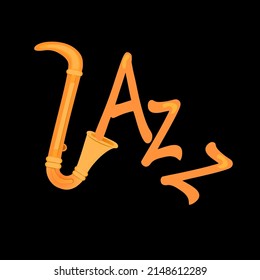 Saxophone design, international jazz day, vector illustration