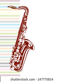 Saxophone design. Musical background