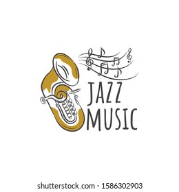 Saxophone Doodle, Hand Drawn Sketch, Vector Illustration.