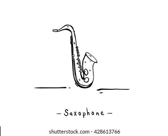 Saxophone doodle icon, background