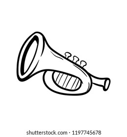 saxophone doodle icon vector 