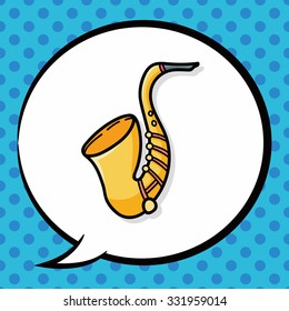 Saxophone doodle, speech bubble
