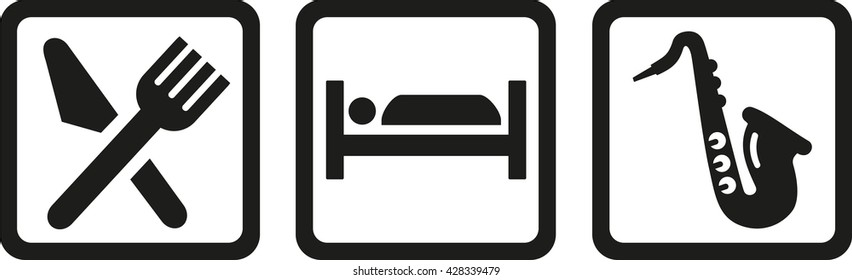 Saxophone - Eat sleep icons