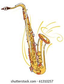 Saxophone Editable Vector Illustration Stock Vector Royalty Free
