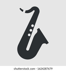 Saxophone. Fine flat vector icon