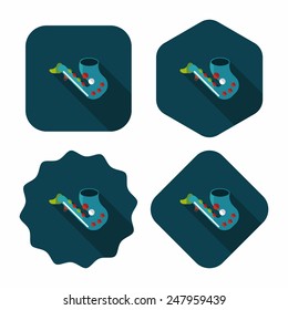 saxophone flat icon with long shadow,eps10