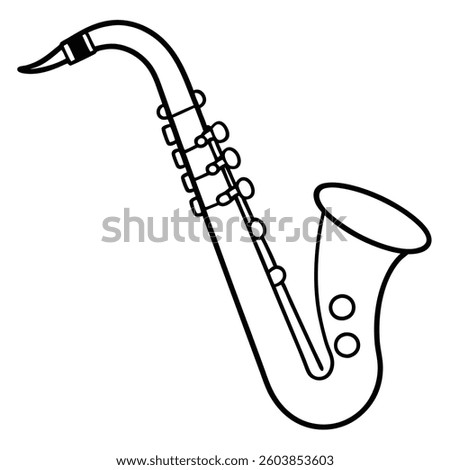 Saxophone flat illutration white background