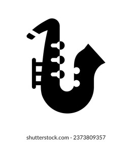 saxophone glyph icon illustration vector graphic. Simple element illustration vector graphic, suitable for app, websites, and presentations isolated on white background